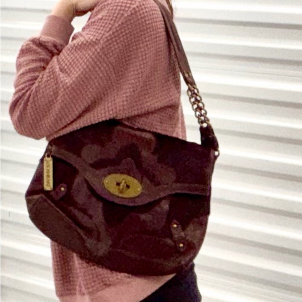 Authentic Rare Vintage burgundy/brown Lockheart fur & leather shoulder bag. Mint - Picture 9 of 9
